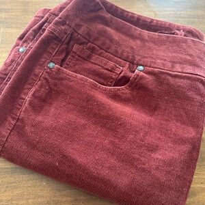 Corduroy Skirt in Deep Wine Red